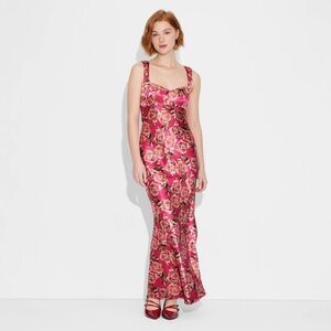 Target Wild Fable Floral Satin Dress, Size Medium, NWT